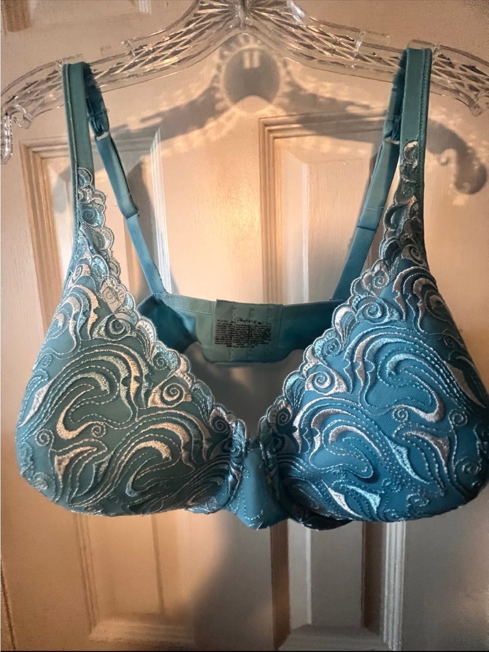 Playtex Teal Embroidered Underwire Bra